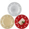 com-four® 3X Platzteller Glitzern mit Motivrand - Wiederverwendbare Unterteller als Tischdekoration - Dekoteller - Ø 33 cm