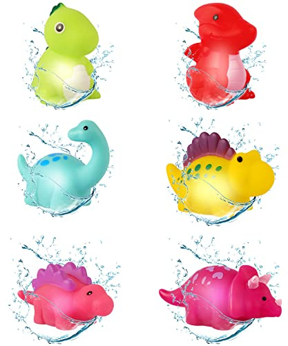 Indrnif Giocattolo Da Bagno Multicolore, Dinosauro Giocattolo Da Bagno, 6 Pezzi, 1 - 6 Anni