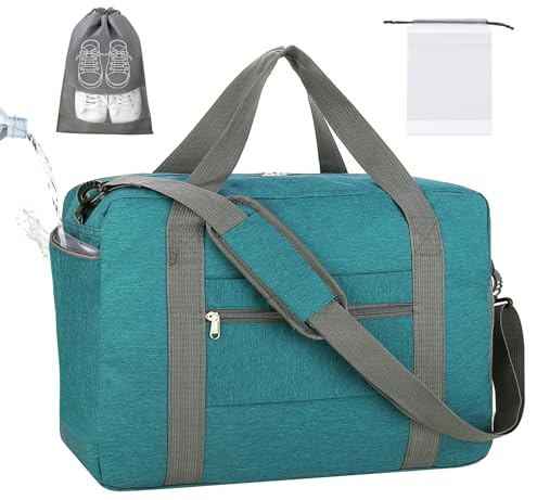 lifwimner Borsone da Viaggio Pieghevole 45x36x20 con Tasca per l'umido, Bagaglio a Mano con 2 Tasche per Scarpe, Borsa Sportiva Borsa Palestra, Borsa da cabina(Rosso, 30L)