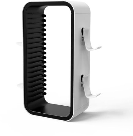 Universal Game Holder Universaler Spielehalter, Spiele-Aufbewahrungsständerturm für 18 Spiele-Discs, Spiele-Aufbewahrungsturmständer mit Controller-Halter für PS5, PS4, Xbox und Nintendo Switch