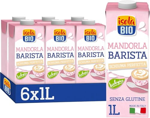 Pack de 6 Unidades de 1 L de Bebida Ecológica Vegetal Almendras - Libre de Gluten - Apto para Veganos - Ideal para Tomar Sola, con Café o en Batidos