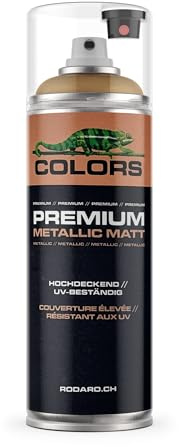 COLORS Sprühlack - 400ml Spraydose - Sprühfarbe für alle Oberflächen, Innen und Aussenbereich, Tolle Deckkraft | Metallic Gold Bronze Matt