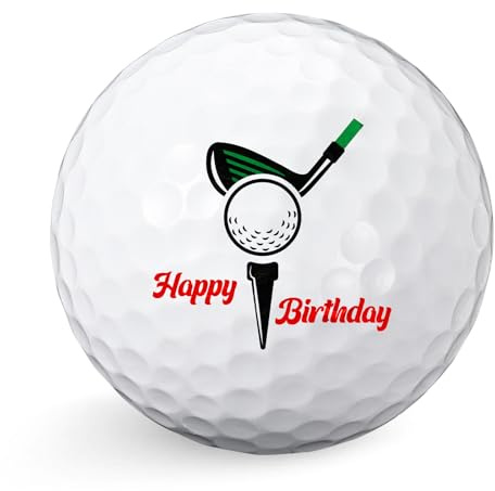 Sinmoe Regalo de Pelota de Golf de Feliz Cumpleaños Divertido Regalo de Golf Novedoso Regalo de Golf para Hombres Papá Día del Padre del Golfista(tee)