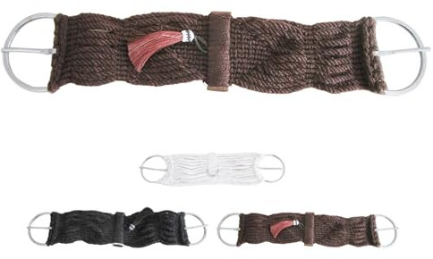 NETPROSHOP Western Sattelgurt Schnurengurt aus Baumwolle für Pony, Shetty, Mini Shetty, ca. 30 cm oder 38 cm lang, Groesse:M, Farbe:Braun