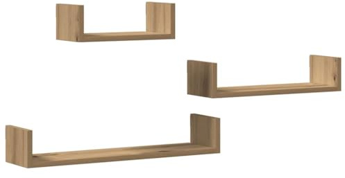 vidaXL Estantes Pared 3 Unidades Madera ingeniería Roble Artisan