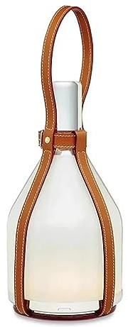 Nattduksbordslampa Mjölkflaska Form Bordslampa Creative Vardagsrum Sovrum Sängbord Läderglas Uppladdningsbar dekorativ bordslampa Nattduksbordslampor