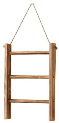 perfk Toalleros de Madera, toallero de Mano, Soporte para baño, estantes de Pared, pequeño, de 3 Niveles, Escalera para baño, Sala de Estar, Puerta, Madera Vieja