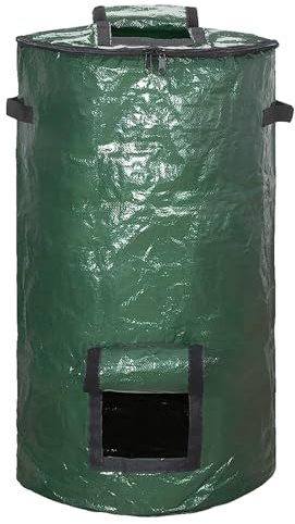 Contenitore per compost alternativo – sacco verde resistente alle intemperie, contenitore organico per rifiuti, sacchetto per esterni ad alte prestazioni, vaschetta per riporre le foglie, supporto per