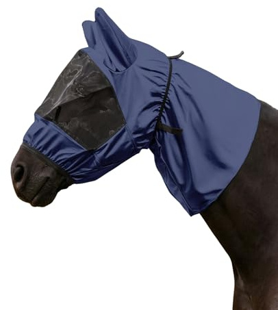 WALDHAUSEN Maschera da mosche eczema, blu notte, frangia