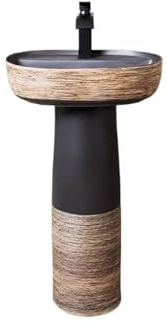 lavabo del baño, Lavabo de pedestal for baño con desagüe, lavabo cerámica independiente sin grifo