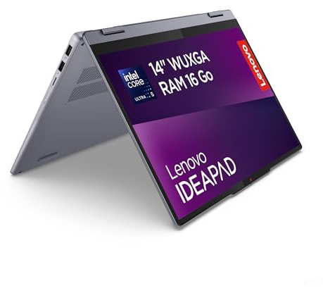 Lenovo IdeaPad 5 14IAL10 2-in-1 - Ordinateur Portable 14'' WUXGA Tactile (Intel Core Ultra 5 225U, RAM 16Go, SSD 512Go, Windows 11 Home) Clavier AZERTY Français - Gris