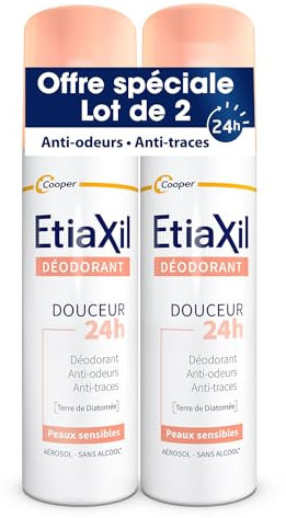 Cooper etiaxil déodorant douceur 48h aérosol sans aluminium 2x150ml