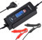 Amazon Basics Chargeur de batterie intelligent automatique avec fonction testeur de batterie, prise UE, sortie : 2A/4A, 6V/12V DC, Noir