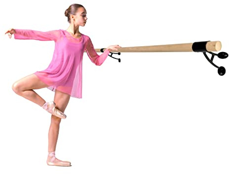 Balançoire Ballet Barre 20 FT Long 2.0” Diameter Black Brackets A, for Kids and Adults, Wall Mounted Premium Ballet Bar American Wood Home/Studio Ballet Barre, Dance Bar Stretch Bar Ballet Training