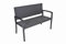 VARILANDO Gartenbank Parkbank Sitzbank 2-Sitzer aus Kunststoffgeflecht und Aluminium in dunkelgrau, Coffee, schwarz, Metall, Gartenbank (schwarz)