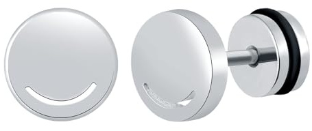 feilok Boucles d'oreilles rondes en acier inoxydable pour homme et femme