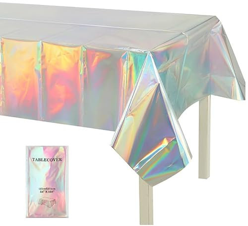 Party Tischdecke,Regenbogen Bunt Geburtstag Tischdecke Wasserdicht Plastik Bierbank Tischdecke Folientischdecke Kindergeburtstag Dekorationen 137 x 274cm