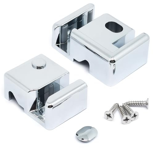 Guía inferior para puerta de ducha deslizante para vidrio de 8 mm, juego de accesorios de baño, plata, fijación a la derecha, movimiento izquierdo, plástico duradero, 1 paquete/2 piezas