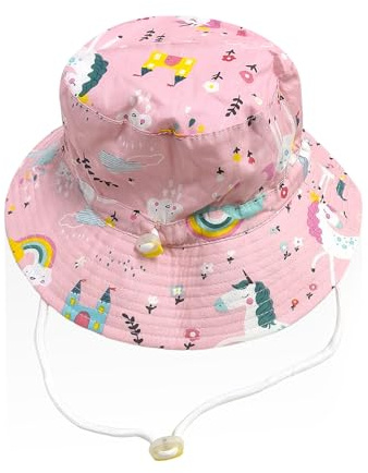 HDGSAFD Sombrero para el Sol de Verano Plegable - Estilo Pescador para Niños y Niñas, Rosa