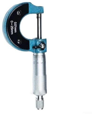 Zilimontt Outside Micrometer 0-25mm, High Accuracy 0.01mm Graduation, Metric External Caliper with Carbide Tips Wrench and Packing Box High Outside Metric Micrometer Precision Tool