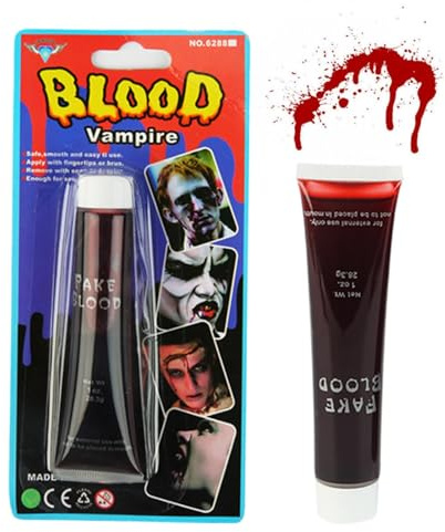 Sangre de vampiro | Zombie Blood - Maquillaje de escenario realista, sangre falsa para traje | Perfecto para maquillaje, disfraces de Halloween, producciones teatrales y sangre de efectos especiales