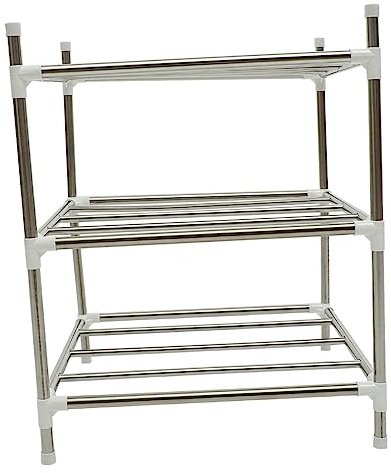 PRETYZOOM Estante Multi Funcional Inoxidable para Sartenes Organizador de Cocina de Piso Soporte Resistente la para Ollas y Sartenes Diseño de Esquinas Redondeadas para Mantener la Encimera