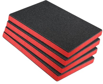 Gralara 4x Cajas de Herramientas de Espuma, Insertos de Espuma para Maletines, Inserto de Sombra de Herramientas, Hojas de Almacenamiento de Polietileno para, 56 Cm X 45.5 Cm X