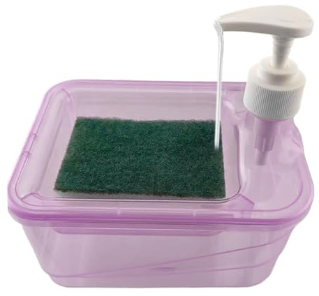 Soporte de esponja para jabón de vajilla, 2 en 1-20 cm, organizador multifuncional para dispensador de jabón líquido, antigoteo y seguro | Solución de almacenamiento fiable para cocina y sal