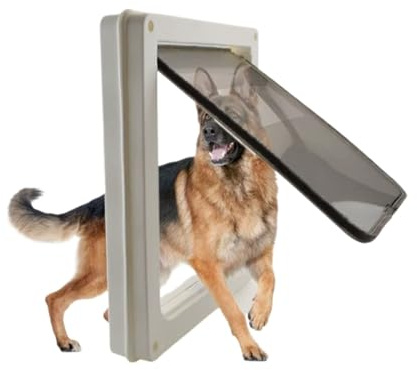 JCXIOC Puerta para Mascotas de Tamaño Grande Puerta for Mascotas Grandes, Puertas for Perros medianos y, Puerta for con Orificio for de Borde, Cerradura, Entrada Salida Libres