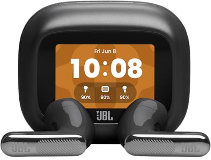 JBL Live Flex 4, Trådlösa Bluetooth‑Hörlurar, Svart | 50 Timmars Batteritid, True Adaptive Noise Cancelling, JBL Signature Sound, IP54 Vattentåliga, Smart Laddningsfodral