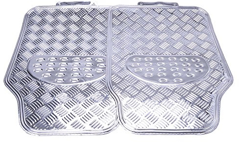 Filmer 37139 Fussmatten-Set, 2-teilig Alu-Look silber