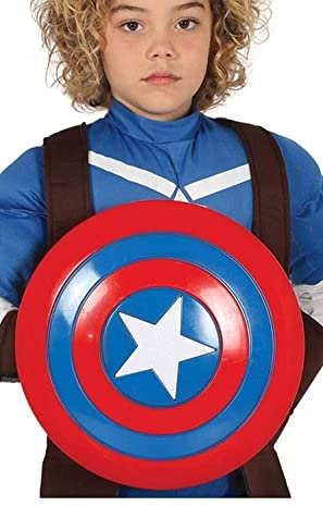 FIESTAS GUIRCA | Star Shield (12.6 in) - Children's Accessory for Superhero and Villain Fancy Dress - Ideal for Costume Parties and Carnival - Boy - Red and Blue