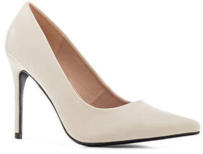 Andrés Machado - Décolleté Eleganti per Donne Giovani - AM5371 - Scarpe Classiche da Donna con Tacco e Plantare Extra Largo - Beige EU 42