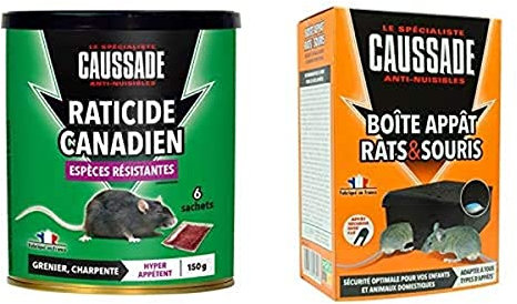 Caussade KIT Rats/Souris Appâts + Boîte Appât