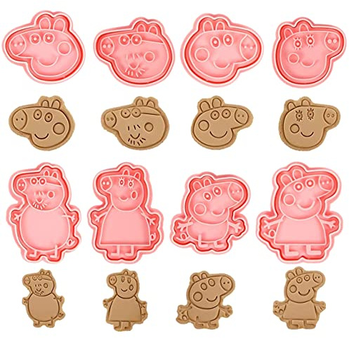 3D Cortadores Galletas, 8 Piezas Cortadores Moldes Plástico, 3D Molde para Galletas de Plástico, Cookie Cutter, 3D Moldes Galletas Infantiles, para Galletas, Fondant, Decoración de Pasteles(G)