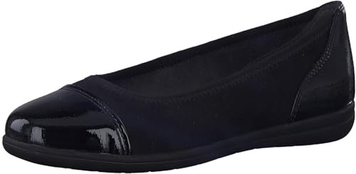 Jana Femme Softline 8-22168-41 Chaussures Confortables Classiques pour Le Quotidien Ballerines, Noir, 39 EU Large