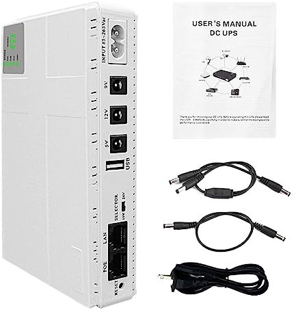 higyee Router-Netzteil - Modem unterbrechungsfreier Router-Akku - Modem- -Netzteil, Lautsprecher-Ausgang, Akku für LED-Licht