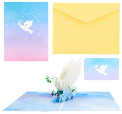 Tarjeta de comunión,Tarjeta de Comunión 3D,Tarjeta de bautismo con paloma,3D Pop Up Tarjeta,Tarjeta Pop-Up Tarjeta Cristiana,Tarjetas Invitación Comunión para niño bautismo,confirmación o comunión