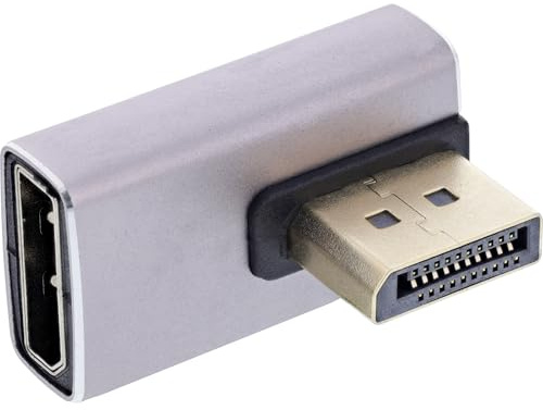 InLine DisplayPort 1,4 adapter, 90° vertikal vänstervinklad, DP kontakt till hona, 8K-kompatibel, 17291I