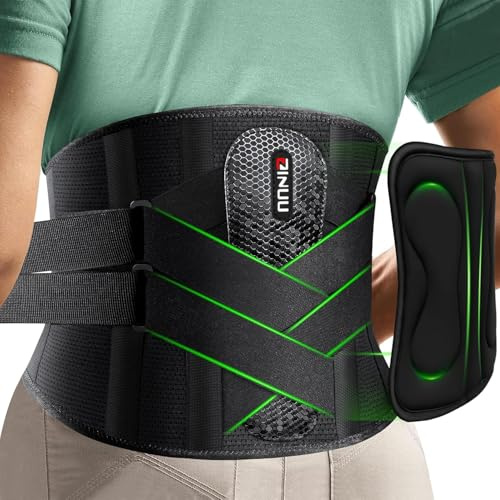 ZINUU Cintura di supporto lombare per uomo e donna, supporto lombare a 7 posizioni con cuscinetto 3D, fascia per la schiena traspirante per alleviare il mal di schiena (XL)