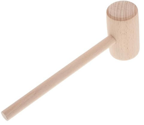 Veemoon Marteau en Bois de Hêtre Moyen Maillet Artisanal pour Travail du Cuir et Menuiserie Outil Polyvalent pour Loisirs Créatifs et Usage Domestique Accessoires de Maroquinerie