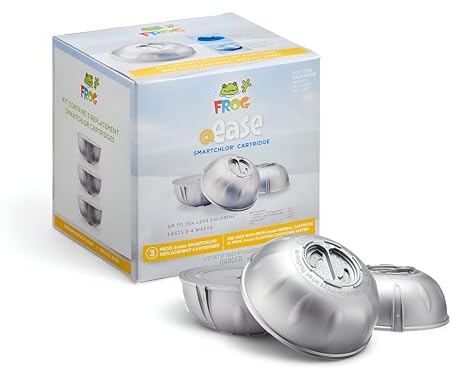 FROG @Ease Replacement SmartChlor Cartridge for use with Hot Tub FROG @Ease Floating System - Hot Tub Sanitizer System Supports Less Chlorine Use - 3 Pack