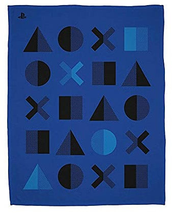 PlayStation Official Fleece Throw | Dots Design Super Soft Blanket | Perfect for any Bedroom, Blue