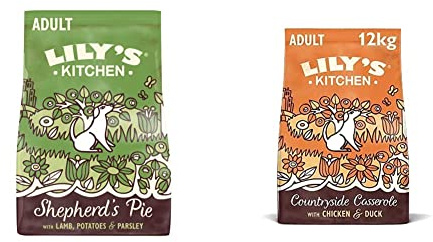 Lily's Kitchen Lamb Shepherd's Pie Natural Grain Free Complete Adult Dry Dog Food (12 kg) & Chicken & Duck Countryside Casserole Natural Grain Free Complete Adult Dry Dog Food (12 kg)