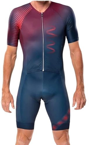 KAISUN Tuta da Triathlon a Maniche Corte da Uomo, MTB Body Trisuit Cycling Skinsuit with Gel Pad per Nuoto/Corsa/Ciclismo, Abbigliamento Ciclismo (Color : Typ-1, Size : M)
