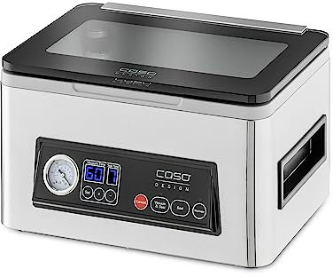 CASO VacuChef 50 - Testsieger Haus & Garten Test, 70 l/min, 4 l Kammervolumen, doppelte Schweißnaht, inkl. 30 Siegelrandbeutel, Ersatzdichtung und Vakuumierschlauch