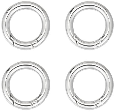 UNICRAFTALE 4 Pz Anelli A Molla in Acciaio Inossidabile 20mm O-Ring a Molla Scatto Molla Rotonda Moschettone Rotondo Moschettoni Anelli Artigianato per Portachiavi Borsa Zaini Portafogli Fai Da Te