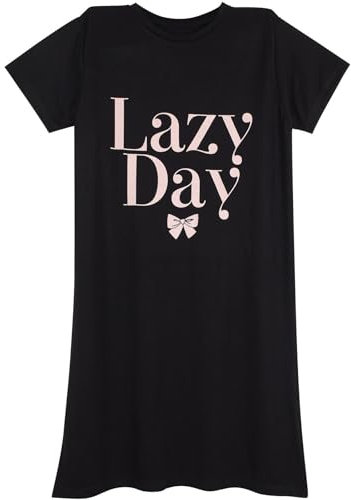 A2Z Ladies Night Dress Nightgown Sleepwear Nightie Short - Nightie 209 Black L