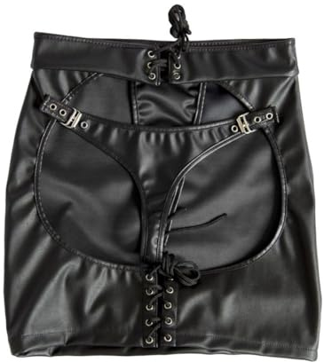 minikjol mini sexig kjol kort patent läder kjol hög midja klubbkjol med thong svart s
