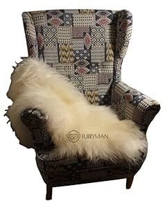 Pelle di pecora naturale senza cromo – Pelle di agnello – Piccola (100 x 50 cm) – Coperte in pelle di pecora bianca e colorata, copriletti e decorazioni per divano, poltrona o pavimento – Premium